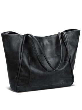 Large Tote Bag for Women with Zipper Leather Travel Purse Handbag
